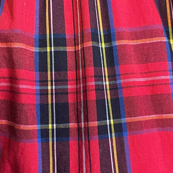 J.Crew Red Tartan Plaid Shirt Dress Size 6 Button Front Pockets Casual preppy - Picture 8 of 12